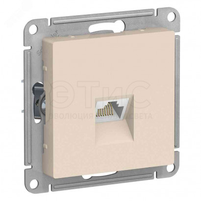 Розетка компьютерная RJ45 0,35A механизм бежевый ATLASDESIGN
